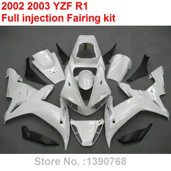Hot sale burkolatok Yamaha fröccsöntéshez YZF R1 02 03 fehér motorkerékpár burkolati készlet YZFR1 2002 2003 BC13