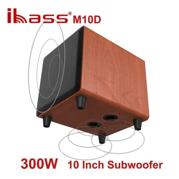 IBASS M10D 10 hüvelykes fa aktív mélynyomó hangszóró Nagy teljesítményű, 300 W-os erőteljes mélynyomó Erőteljes nehéz Multimédia zeneközpont