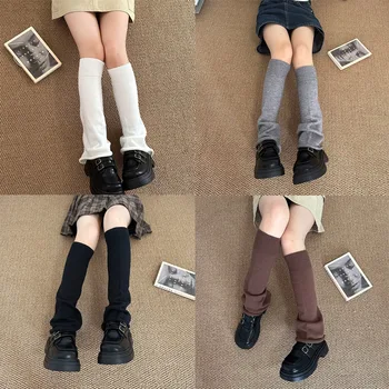 Japán hosszú zokni fehér JK Lolita lábmelegítő Kawaii lábvédő divat lányok borjú lábszárvédő haradzsuku kiszélesedő kötött harisnya