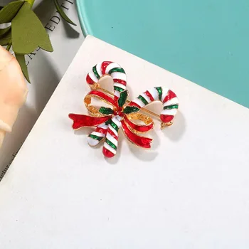 Karácsonyi cukorka Európai és amerikai stílusú kiegészítők Édes három cukorka csöpögő olajruha Cardigan bross