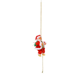 Karácsonyi elektromos Mikulás mászólétra plüssbaba baba kreatív dekoráció gyerekeknek játék ajándék medáldísz születésnapi csepphajó