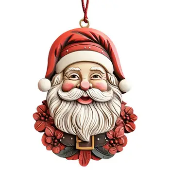 Karácsonyi kézműves dísz Imádnivaló vicces Mikulás medál Finom kivitelezés Hosszú szakáll Nem fakuló karácsonyi díszek lógnak