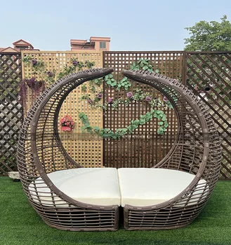 Kerti bútorok, udvari kert Festői terület, rattan kanapé Kültéri Maikol Creative Design ágy