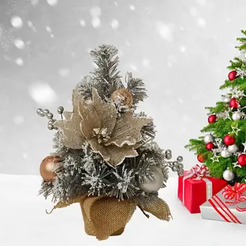 Kis karácsonyfa dekoráció Valósághű fenyő tűgolyó virág fenyő kúp Mini karácsonyfa ünnepi asztal Karácsony ünnepre