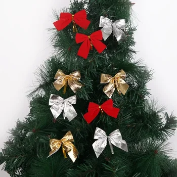 Kis karácsonyi íj karácsonyfa dekorációs medál függő íj díszdoboz dekoratív kiegészítők
