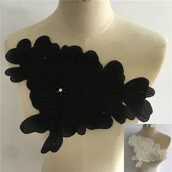 Kiváló minőségű DIY hímzés poliészter csipke strassz utánzat gyöngy gallér varróruházat kiegészítők dekoráció