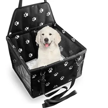 Kiváló minőségű kisállat kutya autó ülésmagasító kisállat háló kiskutya biztonsági öv stabil összecsukható utazás kisállat kutya autósülés ülésmagasító kosár