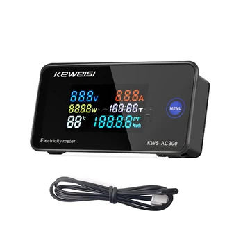 KWS-AC300 20A AC voltmérő ampermérő teljesítménymérő monitor teljesítmény hőmérséklet