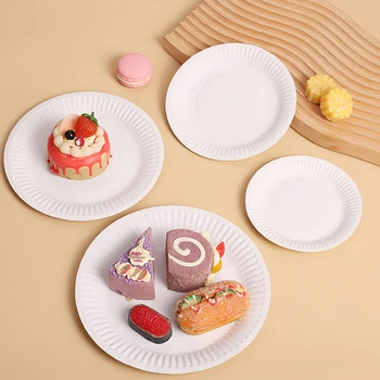 készlet Eldobható papírtál fehér DIY születésnapi zsúr dekoráció étkezőtál északi minimalista étkészlet