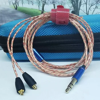 Különleges ajánlat Korszerűsített fülhallgató kábel Réz ezüst vegyes szövés 3,5 mm-es MMCX