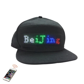 LED USB újratölthető LED világító sapka LED fény Digitális görgető üzenet LED kalapok LED baseball sapka