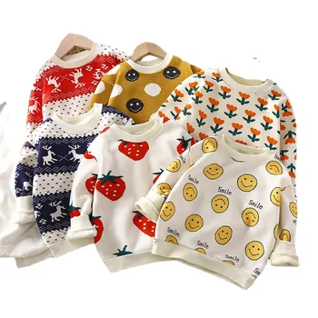 Lányok pulóverek Babaruhák Puha, sima anyag 2-8 éves korig Ősz Tél Új divat Stílus Gyermekek Kötött pulóver Gyermek