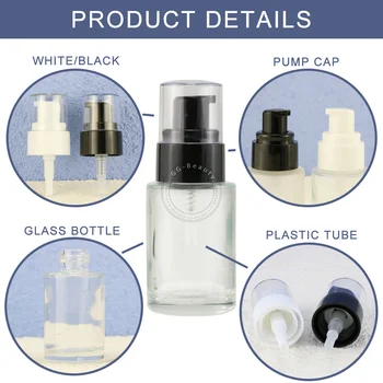 matt átlátszó üveg lotion pumpás palackok Férfi parfümök Eliquid injekciós üveg utazás Hordozható kozmetikumok Minta üvegek újratölthető palack edény
