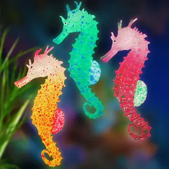 Mesterséges izzó hal akvárium dekoráció hamis hippocampus úszó dísz szimuláció szilikon tengeri ló hal tartály táj dekoráció