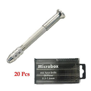 Mini mikroalumínium kézi fúró kulcs nélküli tokmány +0,3-3MM csavarfúrószár Famegmunkáló fúrógép Forgószerszámok