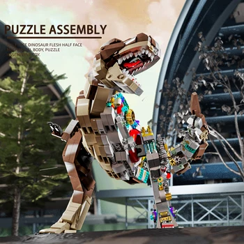 MOC Jurassic Dinoszaurusz Világpark Mechanikus Triceratops Rex Modell építőelemek Dino figurák Kockák DIY játékok gyermekeknek