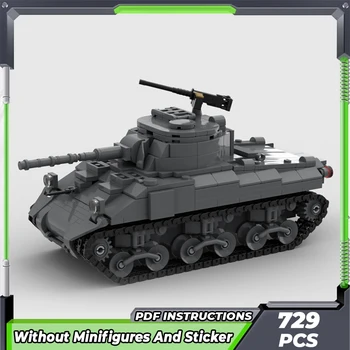 Moc építőkockák Katonai fegyver modell M4 Sherman tartály technológia Moduláris blokkok Ajándékok Játékok gyerekeknek DIY készletek összeszerelése