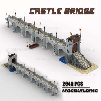 Moduláris kastély MOC Link híd építőelem Híres technológia Építészet Építőelemek DIY összeszerelési modell Gyermekjátékok Ajándékok