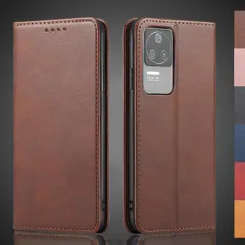 Mágneses attrakció Bőrtok Xiaomi POCOPHONE-hoz POCO F4 kártyatartó Tok Flip Cover Case pénztárca Telefontáskák Fundas Coque