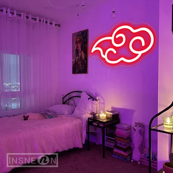 Neon Sign LED Anime Red Cloud Signs Light Gift for Teen Boys Game Room Decor Bedroom Party Wall Gaming Wall Dekoráció Neon lámpa