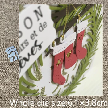 New Design Craft Fém stencilforma Vágás meghal Karácsonyi harisnya scrapbook stancolások Album papírkártya Kézműves dombornyomás