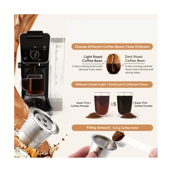 Ninja CFP201 CFP301 kávéfőzőhöz háromlyukú K csésze keringető rozsdamentes acél kávékapszula szűrő, 1db