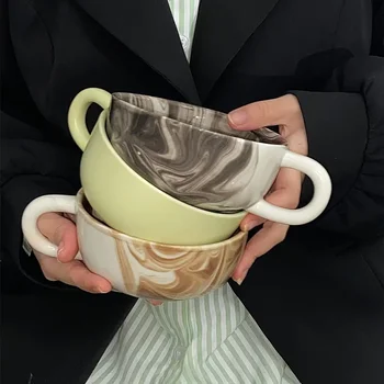 Nordic Creative kerámia bögre Nagy kapacitású reggeli zabpehely tejcsésze szerelmeseinek délutáni tea kávés csésze irodai otthoni ivókészlet