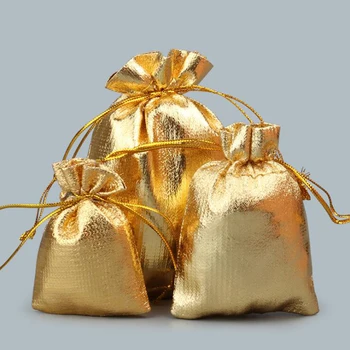 Nők Férfi Utazási ruhák Cukorka tárolás Ékszerek Csomagolás arany színű húzózsinór Bársony táska, Esküvői ajándéktáskák és tasakok