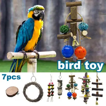 Papagáj madár játékok papagájokhoz Fa papagájok játékok Kiegészítők kis és közepes papagájokhoz Papagájok Színes papagájok harapós játék