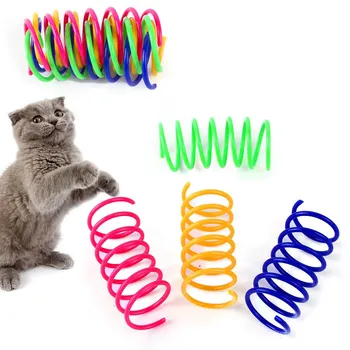 Pet Cat Self-Hi Toy Plastic Color Spring Beating Cat Teaser Toy Cat kellékek