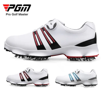 PGM Golf férfi mikroszálas bőr cipők Vízálló sporttüskék Tornacipők Forgó cipőfűző Csúszásmentes nyolckaromos körömcipők XZ102