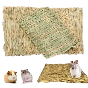 Pihenő szalma Széna nyuszi Nyulak Állati szőnyeg Természetes ágynemű kis patkány ketrechez Guineai Csincsilla fű Sertés hörcsög Szőtt