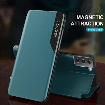Pocox3 Pro Case Pu bőr Smart View ablak mágneses tartó flip fedelek Pocophone Poco X3 Pro X 3 NFC X3pro Book Coque