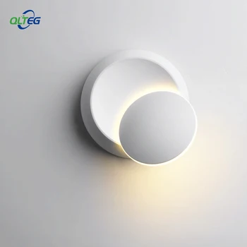 QLTEG LED fali lámpák 360 fokban forgatható állítható éjjeli lámpa kreatív kerek folyosó fali sconce Light Hotel olvasólámpa