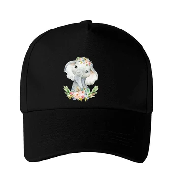 Rajzfilm grafika elefánt állati nyomtatás egyedi készítésű kalap baseball sapka állítható gyermek kalap fiúk kislányok napsapka hip-hop kalap