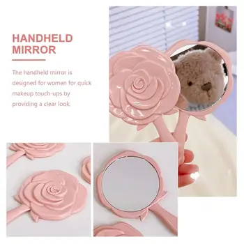Retro rózsavirág forma 3D sztereó kozmetikai smink kompakt tükör 4 szín Válasszon kézitükröt Kézi tükör Kompakt tükör