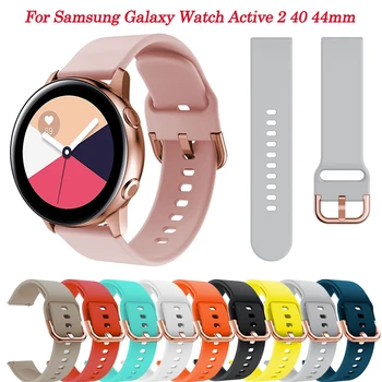  Rose Gold csat 20 mm-es szíj Samsung Galaxy Watch 5/4 / Classic / 3 / Gear S2 / Active 2 40 44 mm-es szilikon karkötő karkötő csuklójához