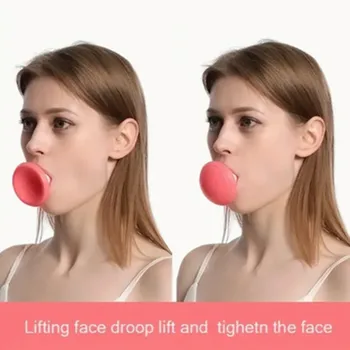 Rózsaszín állkapocs arc nyak tonizáló edző arcplasztika bőrfeszesítő V alakú aranyos hordozható sima ráncos szájgyakorlat arcedző eszköz