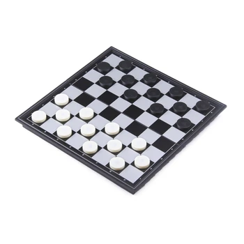 sakk és dáma játékkészlet Hordozható összecsukható sakktábla Könnyen játszható