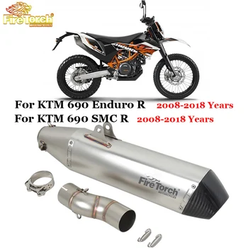 Slip On for KTM 690 Enduro R KTM690 SMC R Duke 2008 - 2018 motorkerékpár kipufogó menekülési link cső szénszálas kipufogódob DB Killer