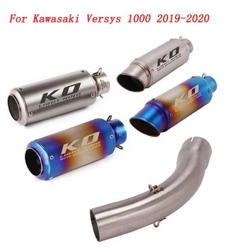  Slip On motorkerékpár kipufogó középcsatlakozó cső és 51 mm-es kipufogódob rozsdamentes acél kipufogórendszer a Kawasaki Versys 1000 2019-2020 számára