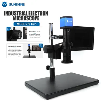 SUNSHINE MS8E-02 Pro ipari elektron digitális mikroszkóp kamera LED mobiltelefonokhoz NYÁK alaplap forrasztási javító eszköz