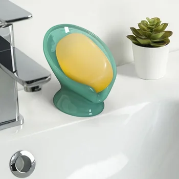  Szappantartó szilikon penész önürítő kézműves lótuszlevél kijelző szappantartó fürdőszobai tornateremhez Lakberendezés
