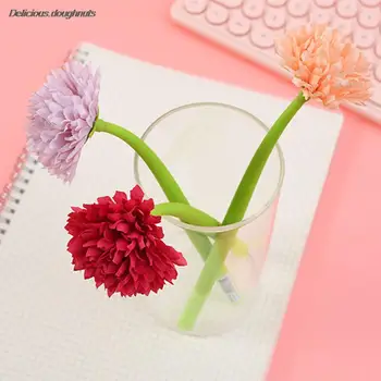 színes véletlenszerű aranyos Kawaii szimulációs virágok toll irodai iskolai kellékek írószerek kreatív édes szép puha szilikon toll