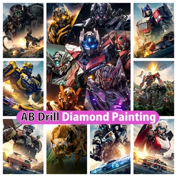 Transformers Autó 5D DIY AB Gyémánt festés Mozaik hímzés Keresztöltés Strasszok Kézműves Lakberendezés Gyermek ajándékok
