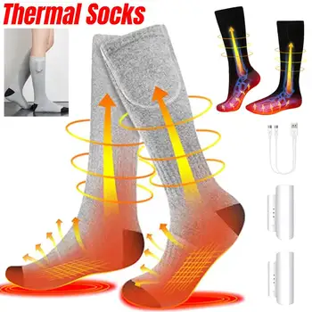 Uniszex fűtött zokni Termikus zokni téli sportok újratölthető lábmelegítő elektromos fűtött sízokni sí motoros korcsolyázáshoz
