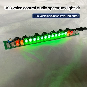 USB audiospektrum lámpakészlet Hangvezérelt vezetékes vezérlésű zene Ritmus lámpa Spektrumszint kijelző Hegesztés Elektronikus barkácskészlet