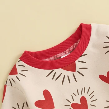 Valentin-napi kisfiú lány ruha Újszülött csecsemő pulóver Romper buborék Első Valentin-napi ruháim