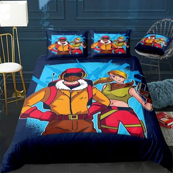 Videojáték karakterek Paplanhuzat Twin / queen / king size luxus paplanágy ágynemű párnahuzattal Home Bed Decora Dropshipping
