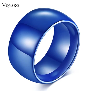  Vqysko Kiváló minőségű 8 mm-es polírozott kék kerámia jegygyűrűk férfiaknak Női ékszerek divat ajándékok gyűrű kiegészítők kaphatók